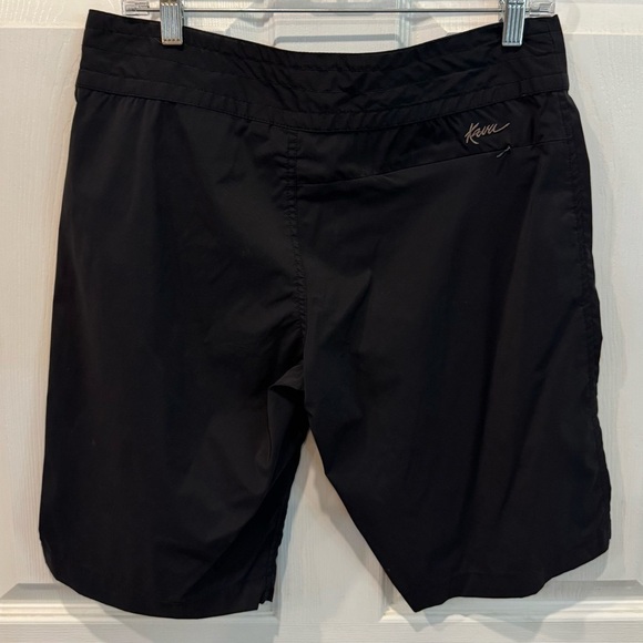 Kavu Nylon Womens Shorts Size 6 11" Inseam 2 Button Waist Black Outdoor Nylon - Picture 2 of 9